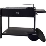 Grillpeter Holzkohlegrill Mangal Set Batyr 80 Schaschlikgrill 80cm mit Grillrost Kasan 10L, Profi Mangal Set mit großzügiger Auflagefläche und Kasanhalter, Stahl - 2 mm, lackiert