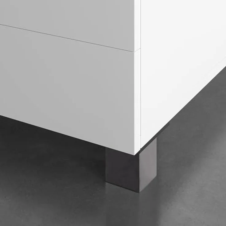 Amig Rei Quadratischer Eckständer aus ABS-Kunststoff, Schwarz, Mod.972, Höhe: 52 mm, Viereckiges Kunststoffbein für niedrige Möbel – Bild 2