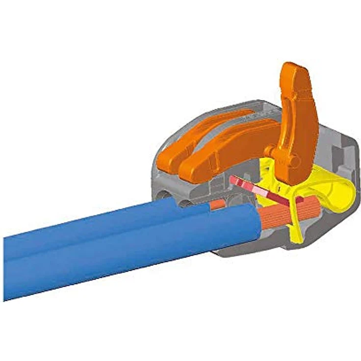 Wago Verbindungsdosenklemmen, 3 x 0,08 mm² - 4 mm², Klemmen mit Betätigungshebel, 50 Stück – Bild 2