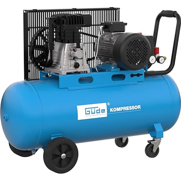 Güde Profi Kompressor 580/10/100 H 400V 100l 10bar 3000W 580l 2 Zylinder, luftstarker Kompressor mit 480 l/min Ansaugleistung, 8-10 bar Druckbereich, blau – Bild 10