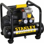 Stanley S 244/8/6, 6 lt Leiser tragbarer Druckluftkompressor mit 1,5 PS Elektromotor und öl- und schmiermittelfreier Pumpeneinheit