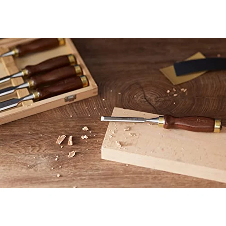 Stanley Bailey Stechbeitel Set 5-teilig (6/10/15/20/25 mm Beitelbreite, gehärteter Stahl, Kunststoffkappe) 2-16-217 – Bild 5