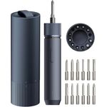 HOTO Akkuschrauber 12-in-1 Set, 4 N.m Elektrischer Schraubendreher mit LED-Licht, 3.6 V, 1500 mAh USB-C, S2-Stahl Bits, schwarz