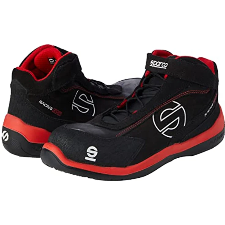 SPARCO Teamwork Sicherheitsschuhe Racing Evo S3, Rot und Schwarz, aus Leder und Wildleder, Größe 39, mit atmungsaktivem Mesh-Gewebe – Bild 9