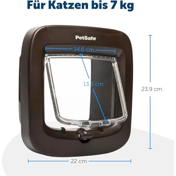 PetSafe Mikrochip Katzenklappe PPA19-16811, 2-Wege Haustierklappe mit RFID-Technologie, braun – Bild 7
