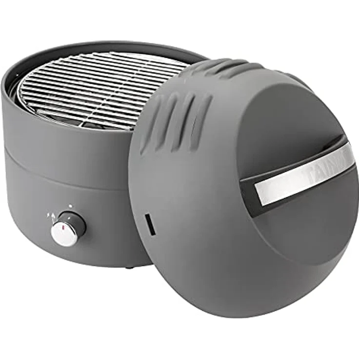 TAINO Tischgrill Kompakt-Grill Gasgrill Gas Tisch Edelstahl-Brenner BBQ Camping (Grill-to-Go Grau) – Bild 4