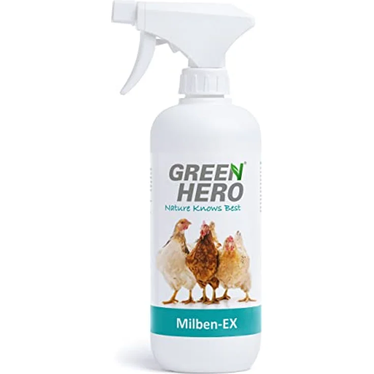 GreenHero Milben-EX 500 ml, Das Spray gegen Milben für Hühner & Geflügel, Milben Stopp, Anti Milbenspray, Umgebungsspray zum Bekämpfen von Milben im Hühnerstall, Abwehrspray und zur Vorbeugung – Bild 1