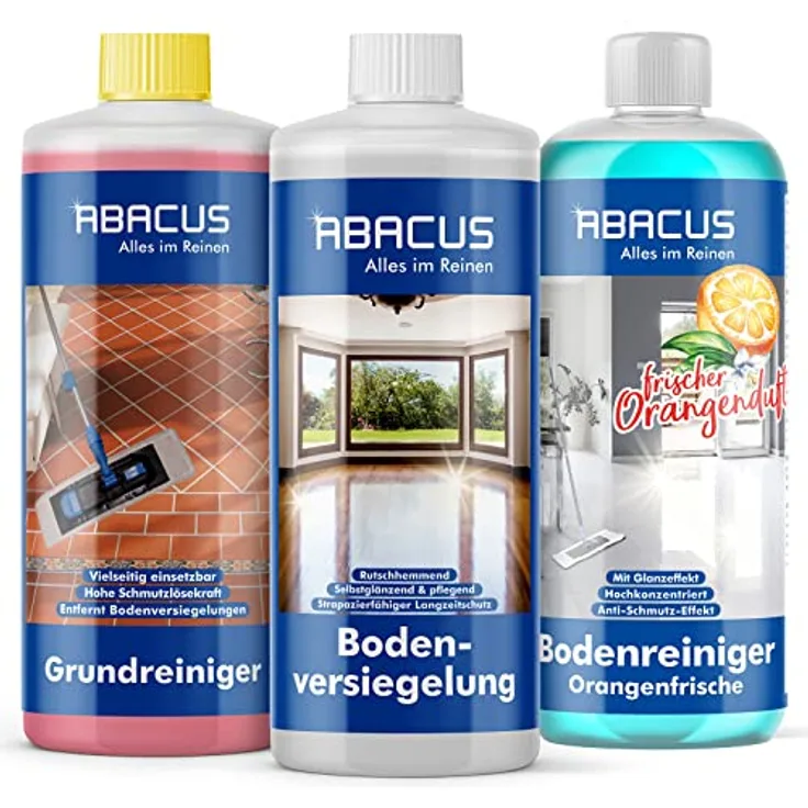 Reinigung & Bodenversiegelung Set (7214) - Bodenreiniger Fussbodenreiniger Kraftreiniger Fliesenreiniger Laminatreiniger