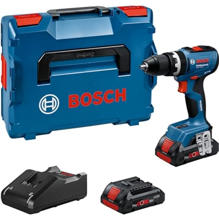 Bosch Professional GSB 18V-65 (L) Akku-Schlagbohrschauber (2xPC4,0Ah), kraftvoll und handlich, blau – Bild 1