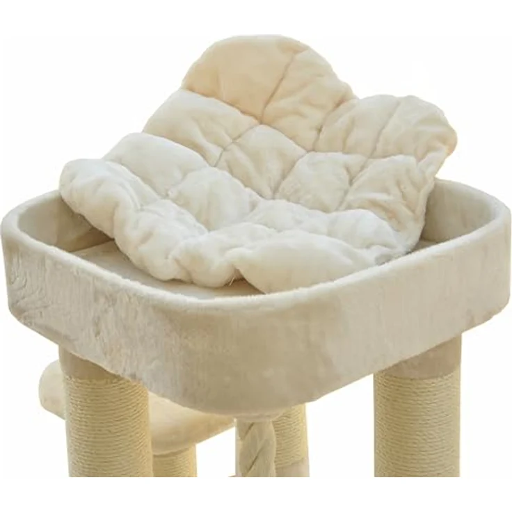 nanook Kratzbaum Memphis XXL - hochwertiger Plüsch - große Liegefläche - für große Katzen - beige – Bild 5