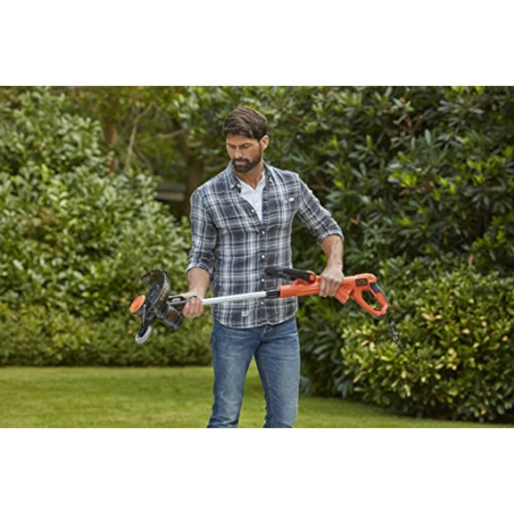 Black+Decker BESTE630 Elektro-Rasentrimmer E-Drive, manuelle Fadenverlängerung auf Knopfdruck EasyFeed, werkzeuglos umstellen von Trimmen auf Kantenschneiden, 550 W, 230 V, Schwarz, 30 cm – Bild 6