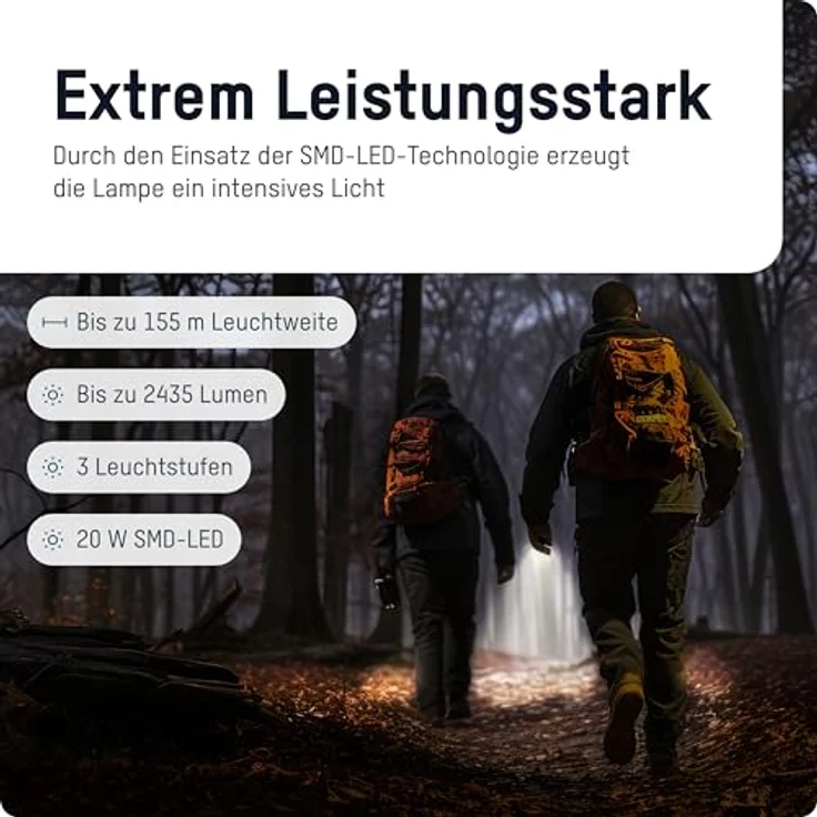 ANSMANN LED Adventure Taschenlampe, robuste batteriebetriebene Outdoor Taschenlampe mit bis zu 2435 lm, IP44 spritzwassergeschützt, ideal für Camping & Angeln – Bild 2