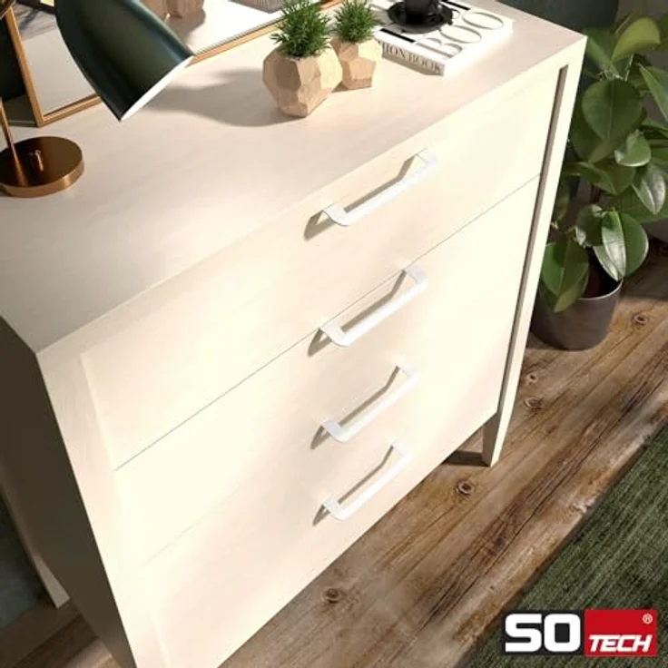 SO-TECH Möbelgriff LYS, 160 mm in weiß matt, 5er Set für Schränke und Schubladen – Bild 4