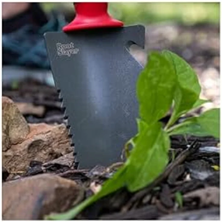 Root Slayer® Spaten Radius Wurzelspaten Set, 3-teilig, mit Blumenkelle und Gartenschaufel, ergonomischer Griff, scharfe Klinge mit Zähnen zum Wurzelschneiden, Kohlenstoffstahl – Bild 6