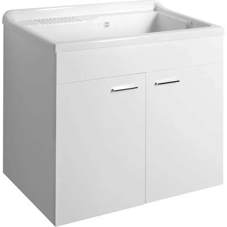 HAK Unterschrank mit Ausgussbecken aus Kunststoff 80x50 cm, inklusive Siphon