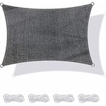 yourGEAR Sonnensegel HDPE Tarp in 7 Größen 2,5 x 2,5 | 4 | 5m, 3 x 3 | 4 | 5m, 4 x 5m Haus-Markise rechteckiger o. quadratischer UV Sonnenschutz Wind- und wasserdurchlässig grau [3x4m]