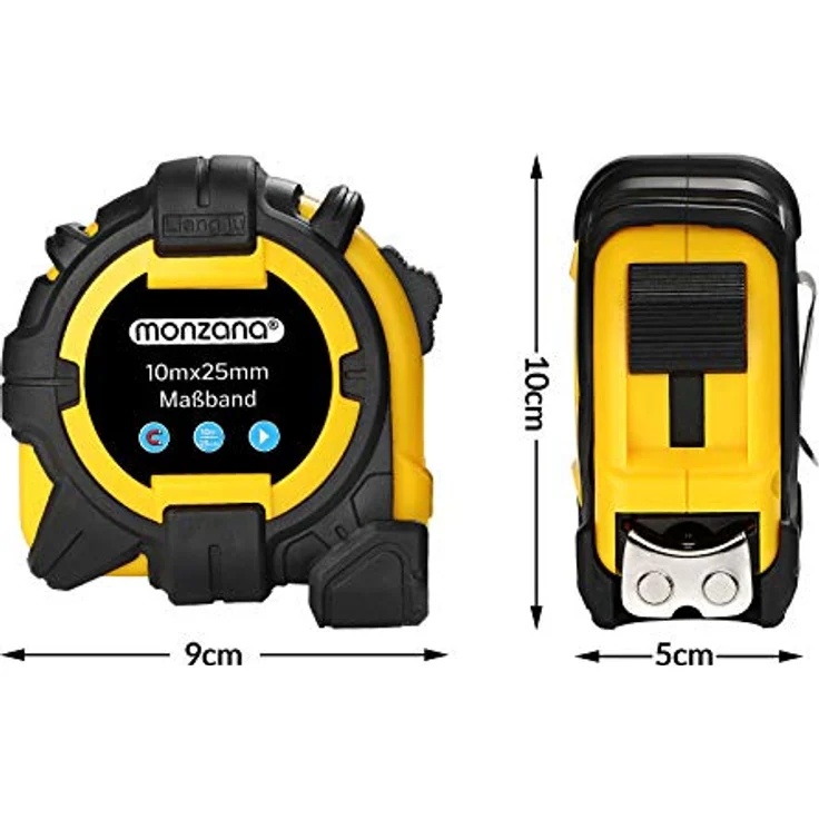 Maßband 3m 5m 7,5m 10m Bandmaß Rollmaßband Messband Rollmeter Rollband monzana® 10m – Bild 6