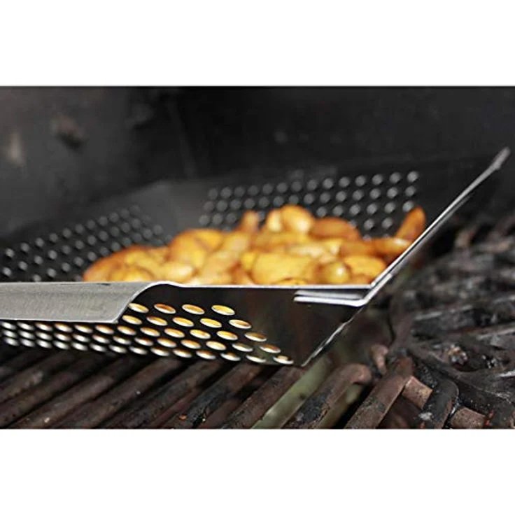 SANTOS Gemüsekorb XL / Grillwok Edelstahl, 30,5 x 30,5 cm – Bild 12