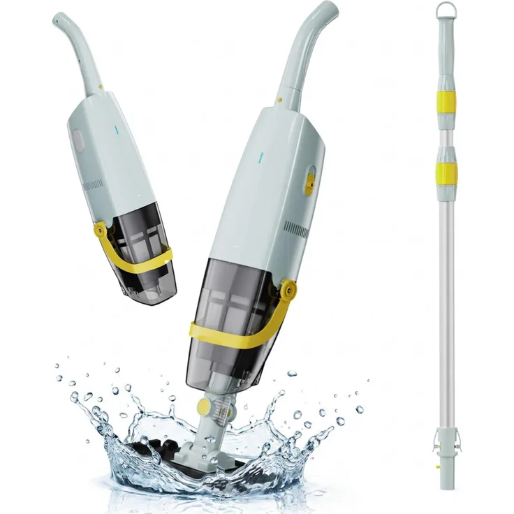 Blossom Poolroboter S1, Kabelloser Poolsauger mit 51,5 L/Min Durchfluss, 60 Minuten Laufzeit und Teleskopstab für Aufstellpools