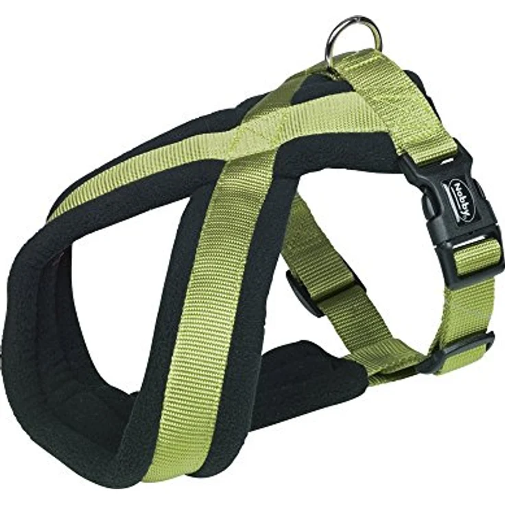 Nobby Komfort Geschirr "Classic", lindgrün, Bauchumfang 20-30 cm, verstellbar, gepolstert mit schwarzem Fleece – Bild 1