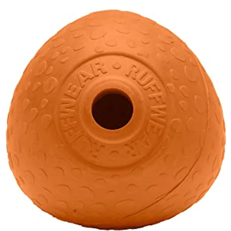 RUFFWEAR Huckama Hundespielzeug, Interaktives Pfeifen-Wurf-/Fang-/Apportierspiel aus Naturkautschuk, hüpfender eiförmiger Ball für drinnen und draußen, Langeweilebrecher, Campfire Orange - Preisvergleich