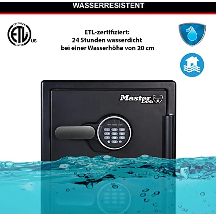 MASTER LOCK Tresor [Feuer- und Wasserfest] [33,6 L] [elektronische Kombination] LFW123FTC Für Ausweise, A4-Dokumente, Laptop, Schmuck – Bild 4