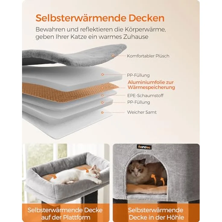 Feandrea Jingle (160 cm, Schwarz), Katzenbaum – Bild 4