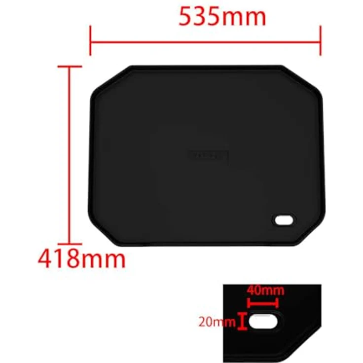 cozze - G-500 Plancha Gasgrill mit Zwei U-Form Brennern und LED-Licht | 535x418 mm Grillfläche | Schwarz/Rostfreier Stahl – Bild 3