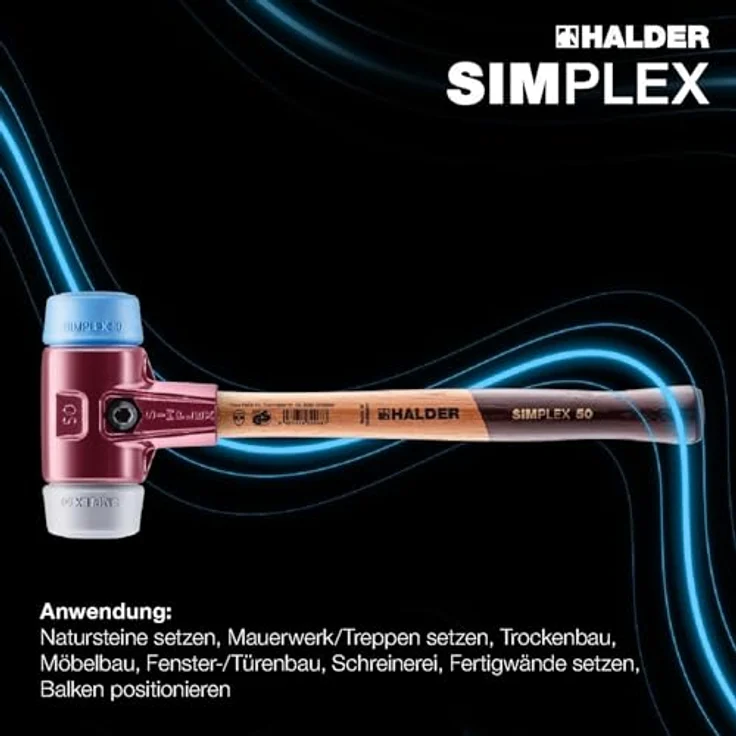 SIMPLEX-Schonhämmer, mit Stahlgussgehäuse und hochwertigen Holzstiel | Ø=30 mm | 3013.030 – Bild 6