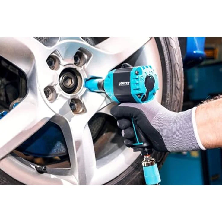 Hazet Mini Schlagschrauber (12,5 mm (1-2“) Vierkantabtrieb, extra kurz und leicht: 110 mm bei 1,3 kg, extrem hohes max. Lösemoment Dank Neuer Twin Turbo Technologie: 1600 Nm) 9012MTT, blau-schwarz – Bild 2