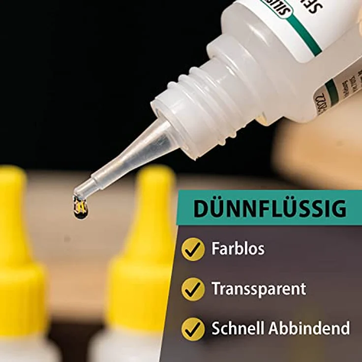 SILISTO Sekundenkleber 3x20g, extrem starker transparenten Superkleber für Plastik, Glas, Holz, Metall, hitze- und wasserbeständig – Bild 4