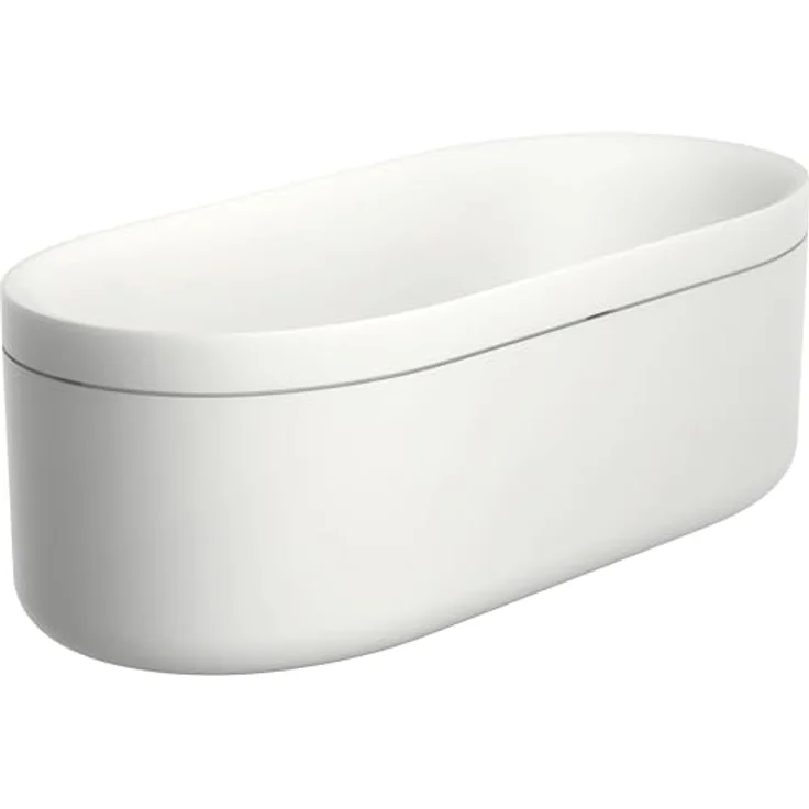 hansgrohe AXOR Suite Badewanne freistehend, 1900x850x630mm, SolidSurface in Mattweiss, für 2 Personen, 190 Liter, mit Push-Open-Ablaufgarnitur – Bild 1