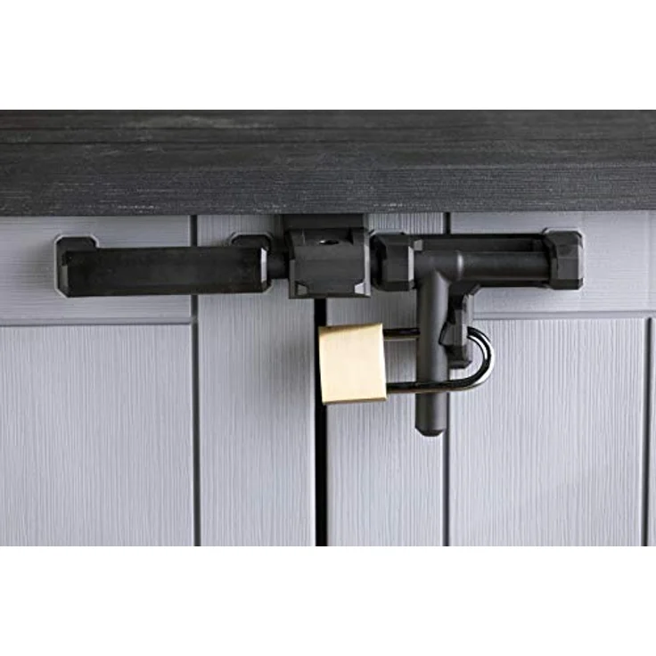 Keter Store it Out Nova Gartenschuppen, 880 l Fassungsvermögen, hellgrau mit dunkelgrauem Deckel, 132 x 71,5 x 113,5 cm – Bild 5