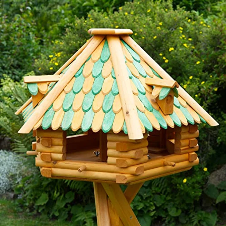 Deko-Shop-Hannusch XXL massives Luxus Vogelhaus, Vogelhäuser + absolut. Blickfang + imprägniert, Vogelfutterhaus mit Futtersilo, Silo, V13g XXL – Bild 3