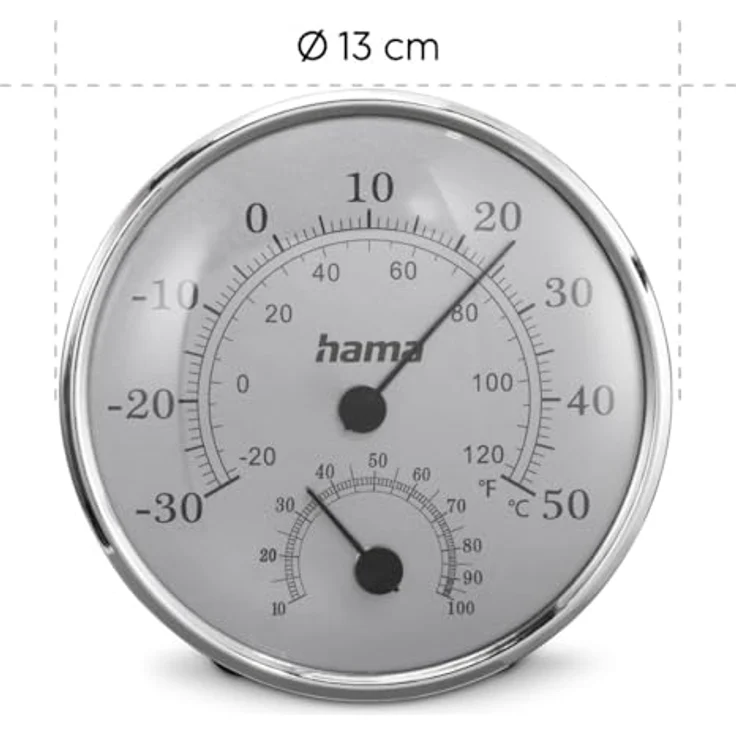 Hama Thermometer und Hygrometer "Saipan", Silber/Grau – Bild 5