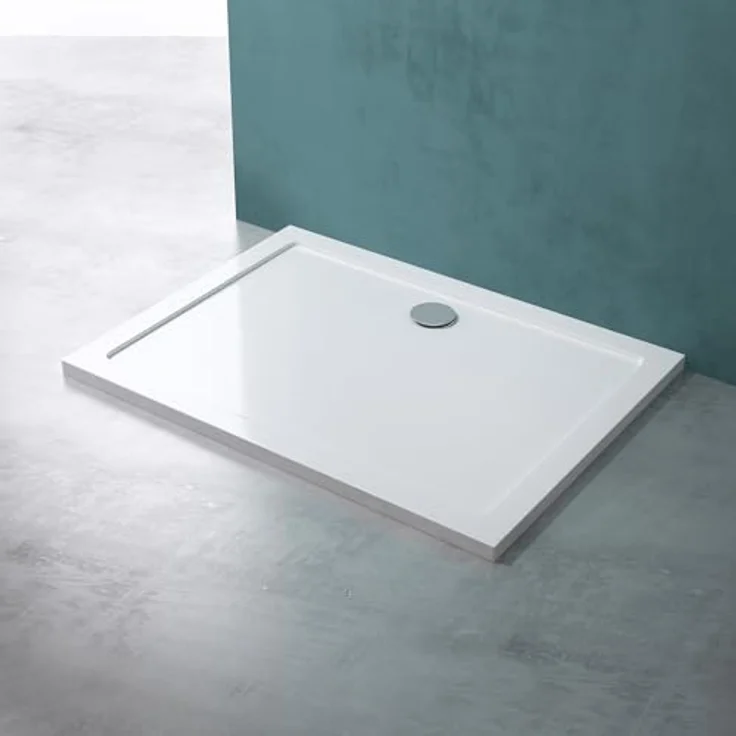 Mai & Mai Eckdusche Duschkabine Schiebetür Duschabtrennung Rechteckig 8mm ESG Nano Rav17, BxT: 120x70 cm, Klarglas mit Aluminium Rahmen und beidseitiger NANO-Beschichtung – Bild 6