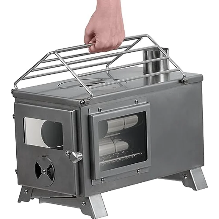 CampFeuer Feuerstelle Edelstahl Zeltofen, 51,5 x 42 x 216 cm, Zeltheizung Camping – Bild 7