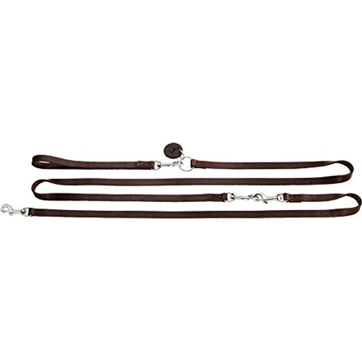 HUNTER SOLID EDUCATION Kombileine 6in 1 für Hunde, Führschlaufe, Umhängeleine, Koppel, Langleine, Führleine, Kurzführer, Leder, 1.8 x 310 cm, dunkelbraun – Bild 4