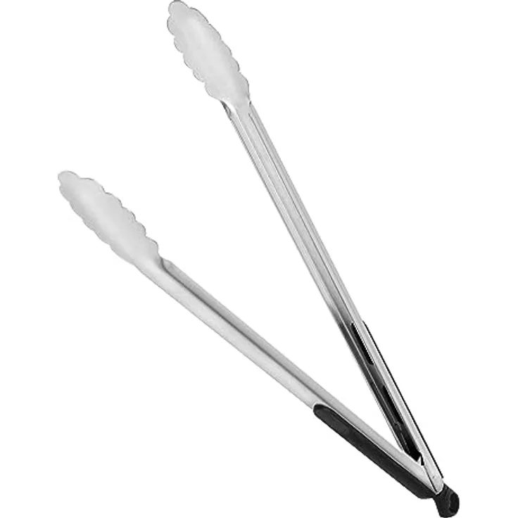 Amig - Fireplus Grillzange | Grillzubehör zum Kochen | Edelstahl | mit rutschfestem Gummigriff | Leicht Küchenzange | Hitzebeständig | Maßnahme: 34,5 cm