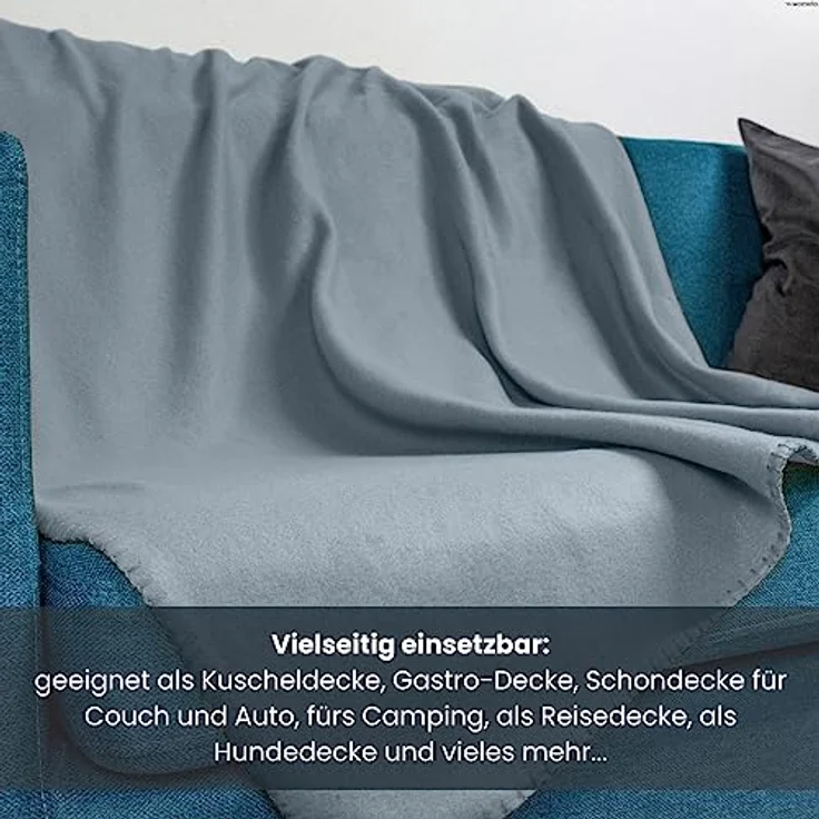 wometo 3er Set Polar Fleecedecke oekoTex 130x160 ca. 400g mit Anti-Pilling und Kettelrand grau – Bild 5