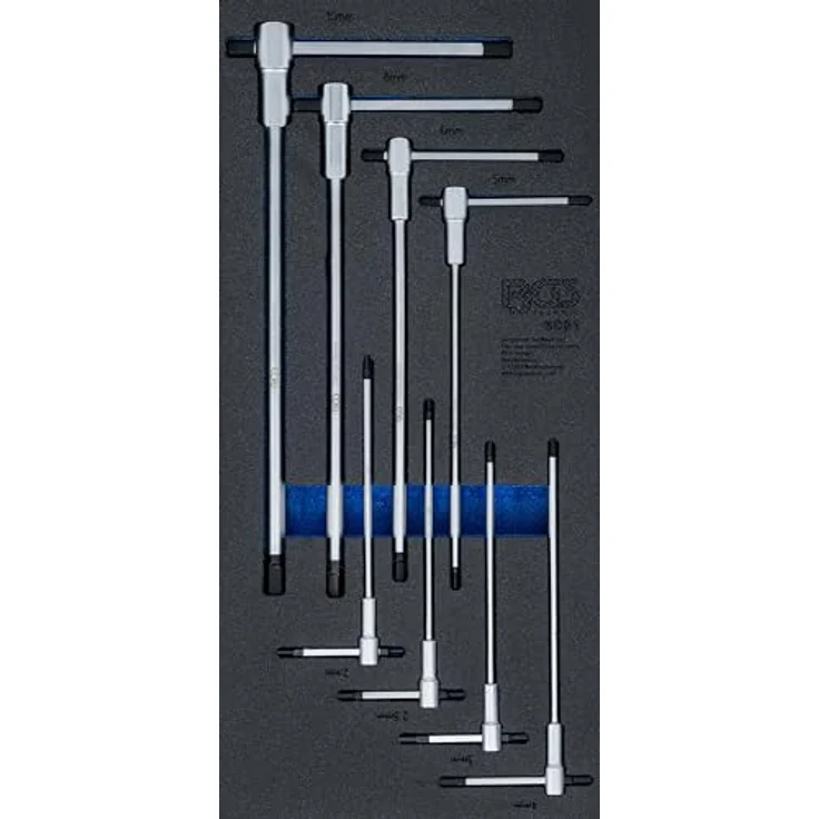 BGS Werkstattwageneinlage 1/3: Schraubendreher-Satz mit T-Gleitgriff | Innensechskant | 2-10 mm | 8-tlg. | Chrom-Vanadium-Stahl – Bild 1