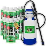 Nell Ultra Grünbelagentferner & Algenentferner Konzentrat Set, extrem stark! Entfernt Grünbelag & Algen selbsttätig mit Langzeitschutz – Algen- & Grünbelagentferner 12x1000ml mit Drucksprüher – Set XXL