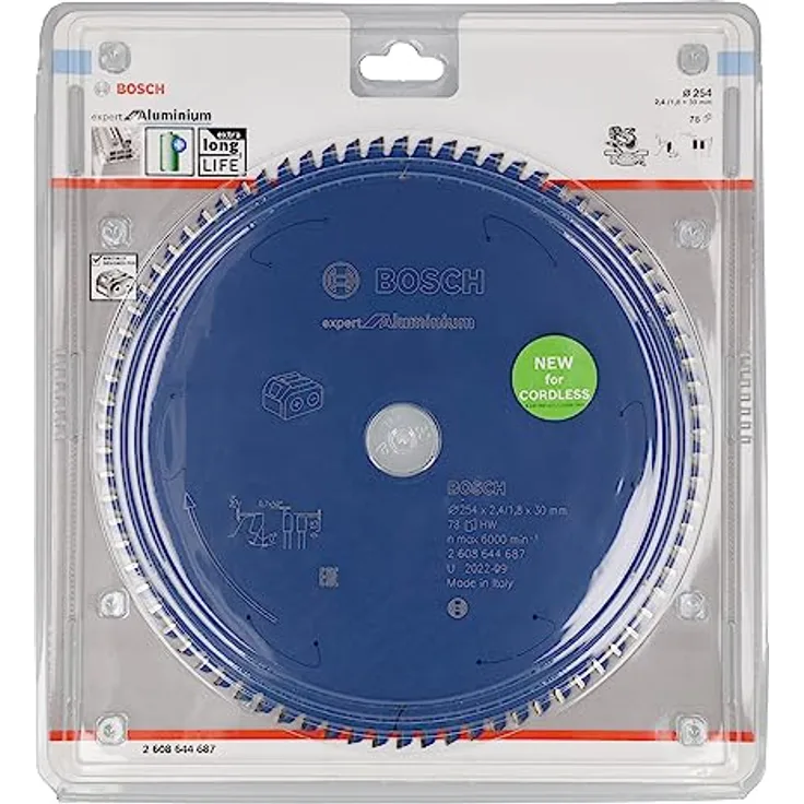 Bosch Professional 1x Kreissägeblatt Expert for Aluminium (für Aluminium, Sägeblatt Ø 254 x 2,4/1,8 x 30 mm, 78 Zähne, Zubehör Akku Kreissäge)