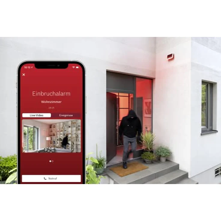 BOSCH Smart Home Außensirene Alarmsirene mit Solarpanel und Backup-Batterie, rot – Bild 3