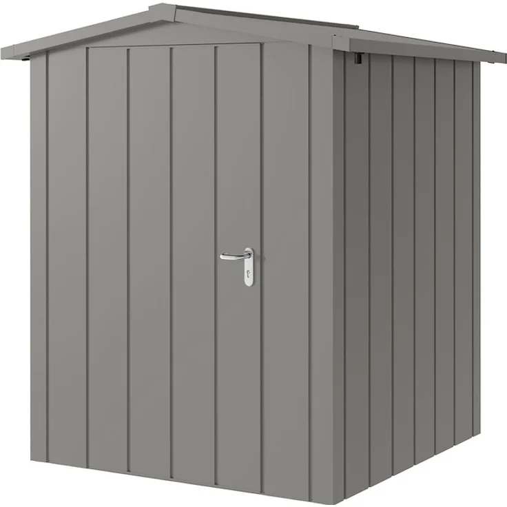 HOERMANN JUNO JSD2 M-Sk 9007 1-flg L Satteldach, Gartenhaus aus witterungs- und schimmelresistentem Stahlblech mit modernem Design