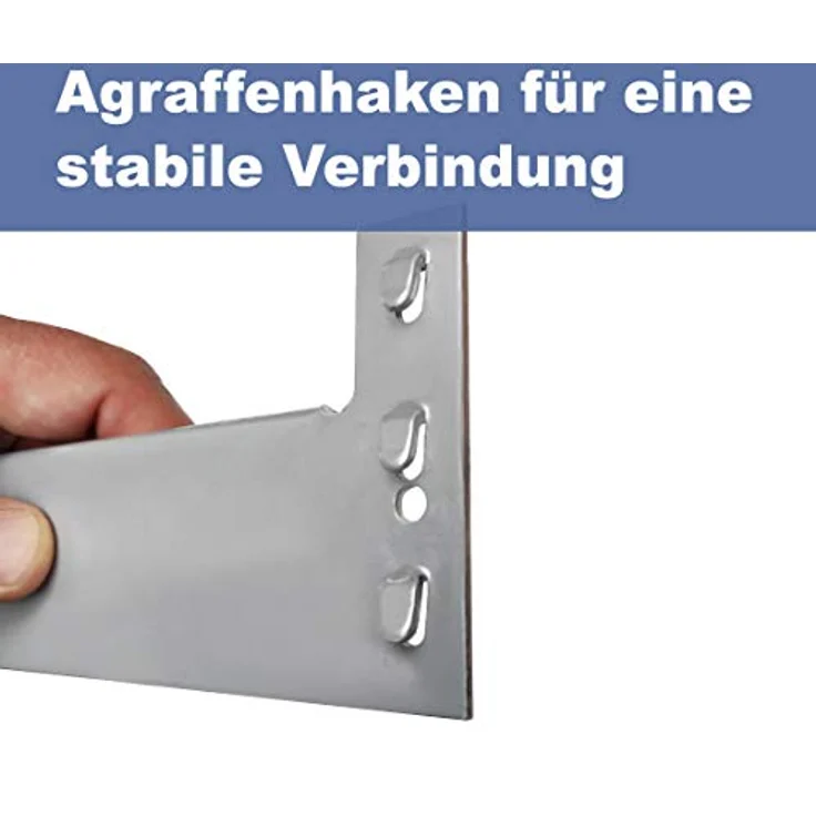 Schulte Lagertechnik Kellerregal Getränkekisten-Anbauregal, 3 Ebenen, 1800 x 400 x 300 mm, schwarz/silber – Bild 5