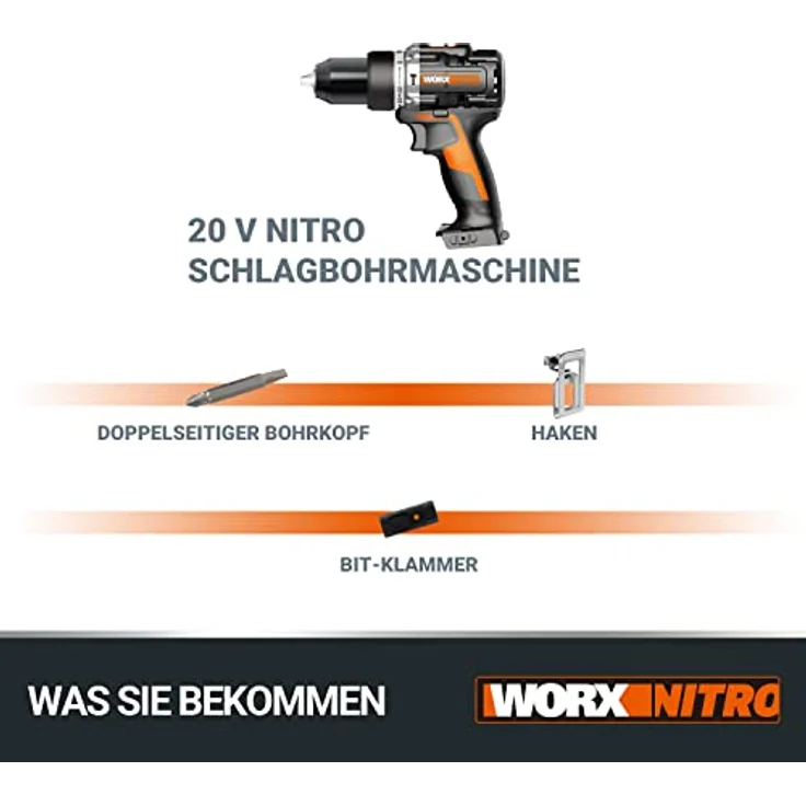 Worx WX352.9 Schlagbohrmaschine 20 V S bürstenlos – Bild 5