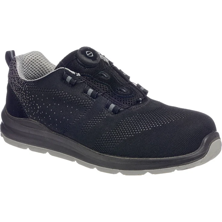 Portwest FT08 Kompositelite Sicherheitstrainer S1P, Drahtschnürsystem, Schwarz/Grau, Gr. 46