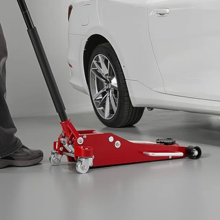 VEVOR Hydraulischer Rangierwagenheber 3 t, Flacher Aluminiumwagenheber mit Doppelkolben-Schnellhubpumpe, geeignet für Sportwagen und SUVs, Hubbereich 85-515 mm, Rot – Bild 8