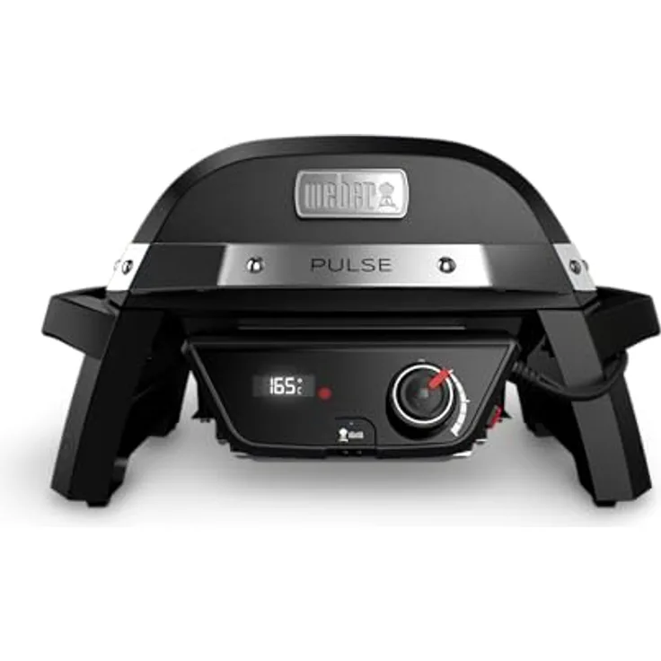 Weber Pulse 1000 Black, Elektrogrill mit digitalem Temperaturregler, schwarz, Gehäuse aus Aluminiumguss